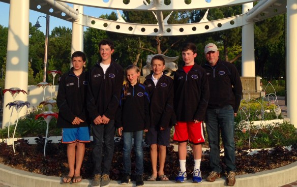 SailStrong Red Team USA Trofeo Marco Rizzotti 2014 (JC Hermus, Gray Benson, Maddie Hawkins, Thomas Rice, Clayton Johnson, and Coach Scott Norman)  